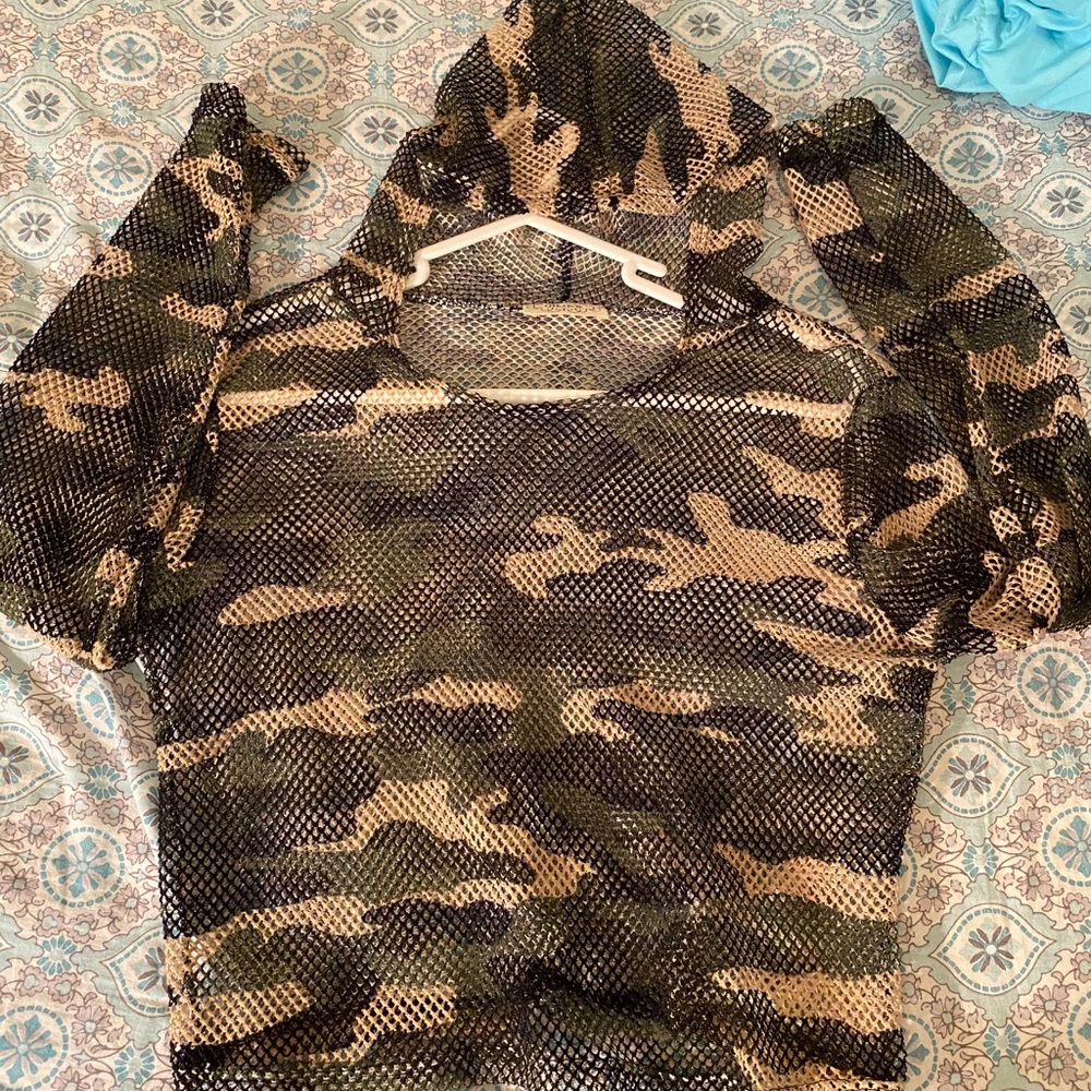Mesh cropped hoodie
